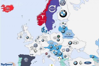 Karta najpopularnijih automobila po državama