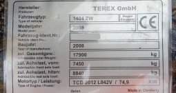 2008 (ATLAS) Terex 1404 ZW 18t koledž željeznička special *ČEŠKA*
