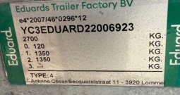 Prikolica Eduard za prijevoz građ. strojeva i robe nosivosti 2700 kg., 2022 god.