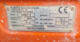 Mini bager Kubota KX027, godina proizv. 2017, težine 2665 kg