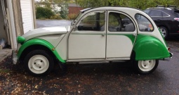 Citroën 2cv vert et blanc