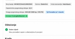 VW e-Up, 2020 g., 40.700 km, reg 10/26, kamera, baterija 36,8 kwh