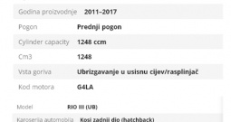 KIA RIO 1248 ccm, 63 kW, 2012.g. prvi vlasnik, ugrađen plin LPG