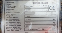 2008 (ATLAS) Terex 1404 ZW 18t koledž željeznička special *ČEŠKA*